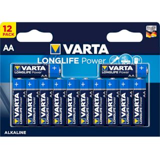 Piles LR6 alcalines Longlife Power AA 1.5V 2970mAh BL12 VARTA