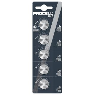 5 Piles Bouton CR2016 Lithium 3V 85mAh Duracell Procell