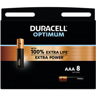 8 Piles Alcalines Optimum LR03 AAA MX2400 Duracell