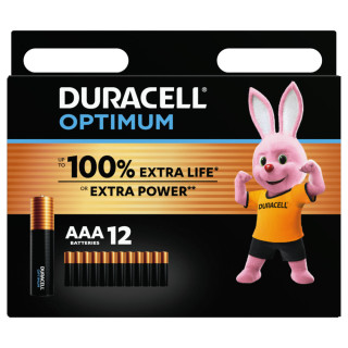 12 Piles Alcalines Optimum LR03 AAA MX2400 Duracell