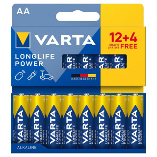 16 Piles LR6 AA Alcaline Longlife Power 1.5V 2970mAh Varta