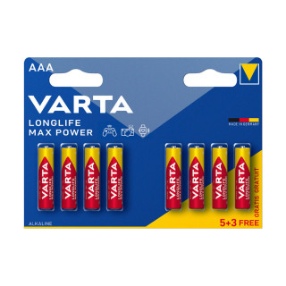 8 Piles AAA LR3 Alcalines Longlife Max Power 1.5V Varta