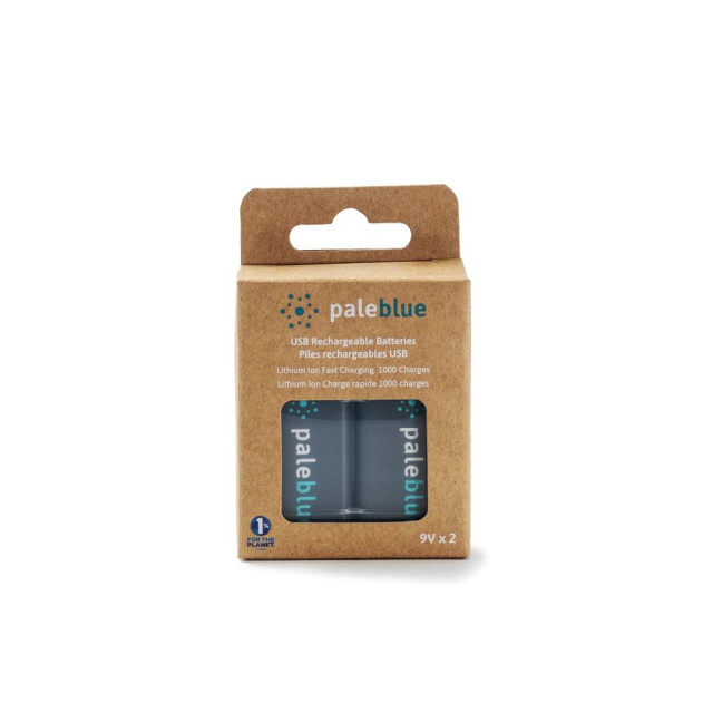 2 Piles Rechargeables USB-C 6LR61 9V 450mAh PALE BLUE