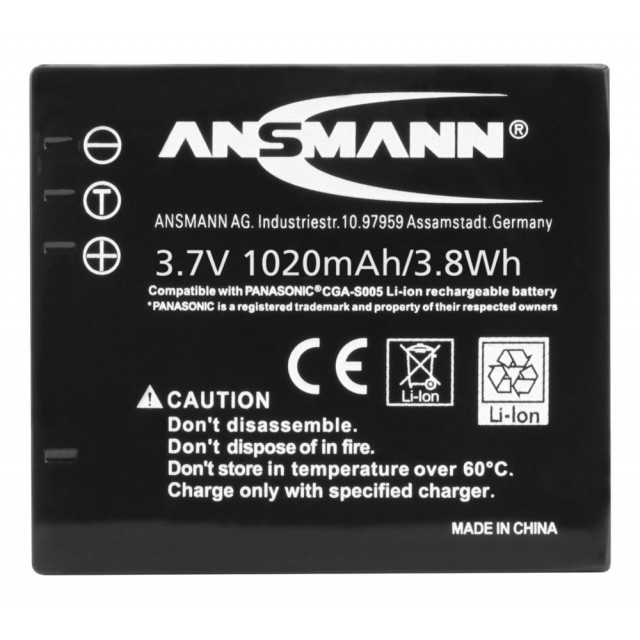 Batterie compatible Panasonic CGA-S 005 ANSMANN
