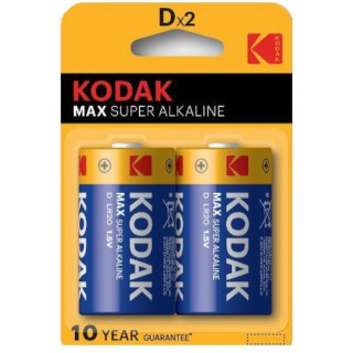 Piles alcalines LR20 D Max Super Alkaline 1.5V BL2 KODAK