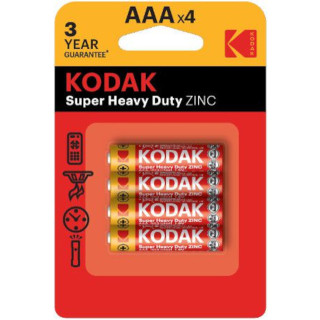 Piles salines R03 AAA Heavy Duty Zinc 1.5V BL4 KODAK