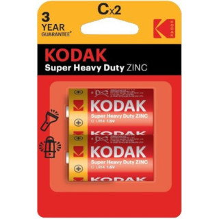 Piles salines R14 C Heavy Duty Zinc 1.5V BL2 KODAK