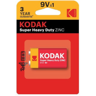 Pile saline 6F22 Heavy Duty Zinc 9V BL1 KODAK