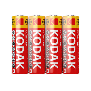 Piles salines R6 AA Heavy Duty Zinc 1.5V 4-shrink KODAK