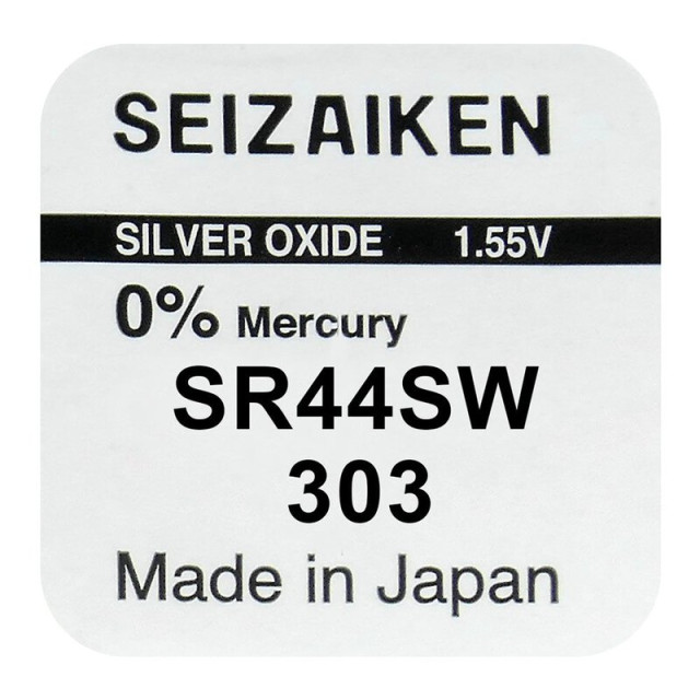 Pile SR44SW oxyde argent 303 1.55V 160mah SEIZAIKEN