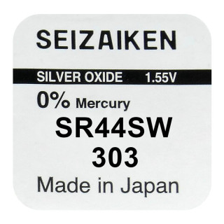 Pile SR44SW oxyde argent 303 1.55V 160mah SEIZAIKEN