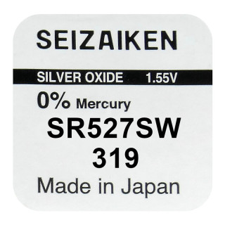 Pile SR527SW oxyde argent 319 1.55V 22mah SEIZAIKEN