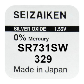 Pile SR731SW oxyde argent 329 1.55V 36mah SEIZAIKEN