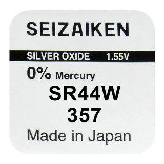 Pile SR44W oxyde argent 357 1.55V 160mah SEIZAIKEN