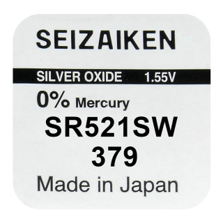 Pile SR521SW oxyde argent 379 1.55V 13mah SEIZAIKEN