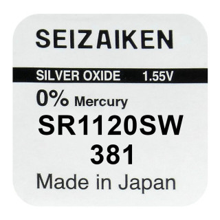 Pile SR1120SW oxyde argent 381 1.55V 53mah SEIZAIKEN