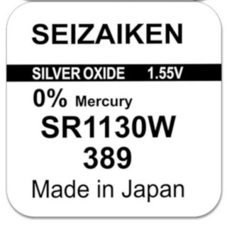 Pile SR1130W oxyde argent 389 1.55V 80mah SEIZAIKEN