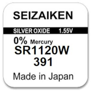 Pile SR1120W oxyde argent 391 1.55V 53mah SEIZAIKEN