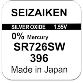 Pile SR726W oxyde argent 396 1.55V 34mah SEIZAIKEN