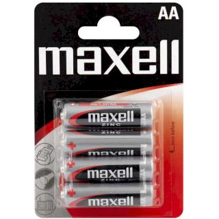 4 Piles AA R6 Salines Zinc Carbone 1.5V Maxell
