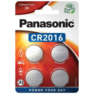 4 Piles Bouton CR2016 Lithium 3V 90mAh Panasonic