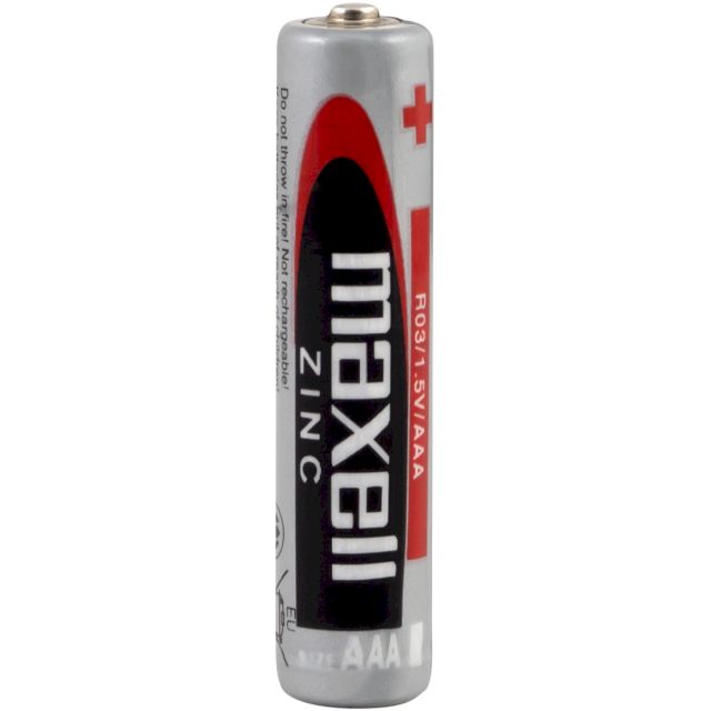 4 Piles AAA R03 Salines Zinc Carbone 1.5V Maxell