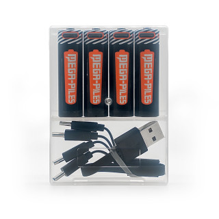 4 Piles Rechargeables USB-C AA LR6 1.5V 1500mAh MegaPiles