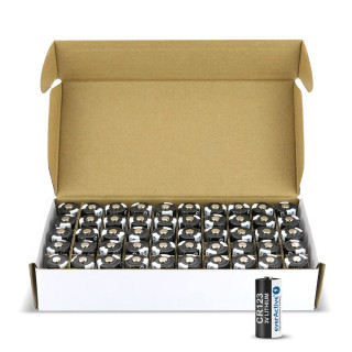 Bulk de 50 Piles CR123 Lithium 1500mAh everActive