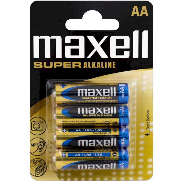 4 Piles AA LR6 Super Alcaline 1.5V Maxell