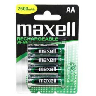 PILES AA RECHARGEABLES HR6 NiMH 1.2V 2500mAh BL4 MAXELL