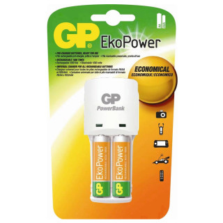 Chargeur de Piles EkoPower Compatible AA/AAA + 2AA 1050 mAh GP