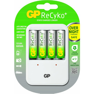Chargeur de Piles Recyko+ Compatible AA/AAA + 4AA 2100 mAh GP