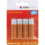 PILES RECHARGEABLES NiMH AA HR6 1.2V 1300mAh DIRECT ENERGY x4 AGFA