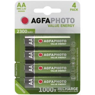 4 Piles Rechargeables AA HR6 Value Energy 2300mAh AGFA