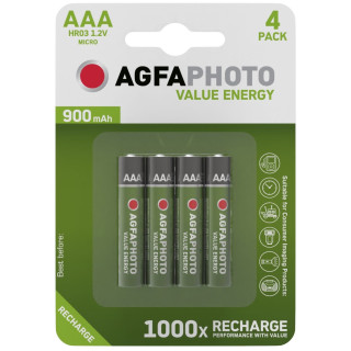 4 Piles Rechargeables AAA HR03 Value Energy 900mAh AGFA