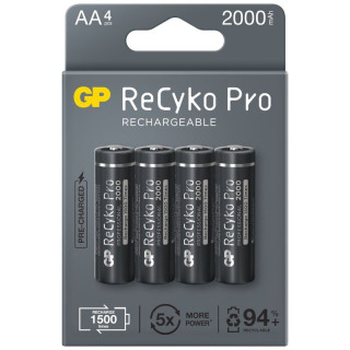 4 Piles Rechargeables AA HR6 ReCyko Pro 1.2V 2000mAh GP
