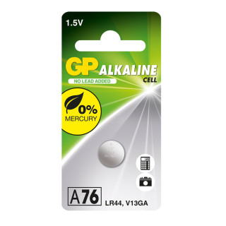 Pile Bouton LR44 A76 Alcaline 1.5V 110mAh GP