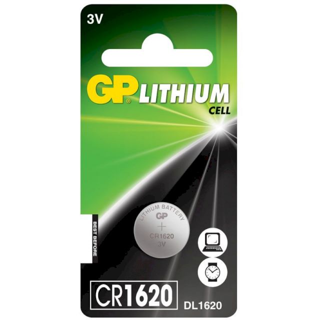 Pile Bouton CR1620 Lithium 3V 78mAh GP