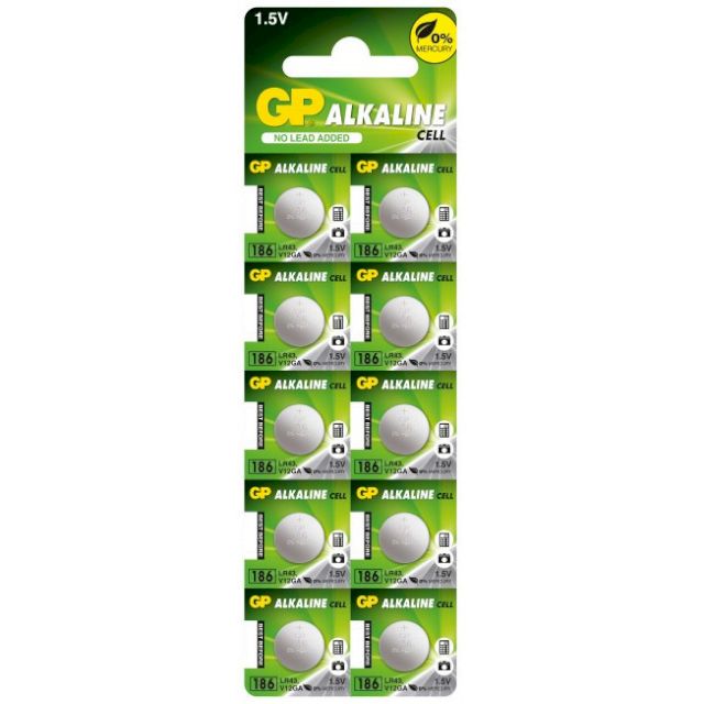 PILES LR43 ALCALINES 186C 1.5V 70mAh BL10 GP