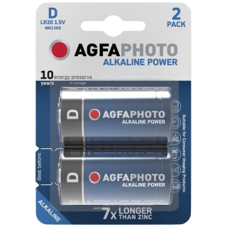 PILES ALCALINES LR20 D 14800mAh x2 AGFA