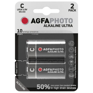 2 Piles C LR14 Ultra Alcaline 1.5V 7700mAh Agfa