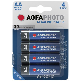 4 Piles AA LR6 Alcaline Power 1.5V 2600mAh Agfa