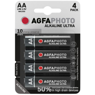 4 Piles AA LR6 Alcaline Ultra 1.5V 2800mAh Agfa