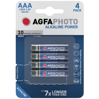 4 Piles AAA LR03 Alcaline Power 1.5V 1150mAh Agfa