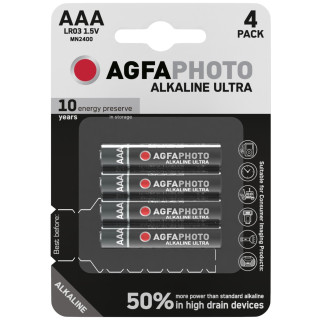 4 Piles AAA LR03 Alcaline Ultra 1.5V 1150mAh Agfa