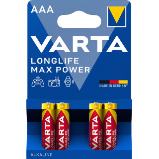 PILES LR3 1.5V ALCALINES Longlife Max Power AAA 1.5V BL4 VARTA