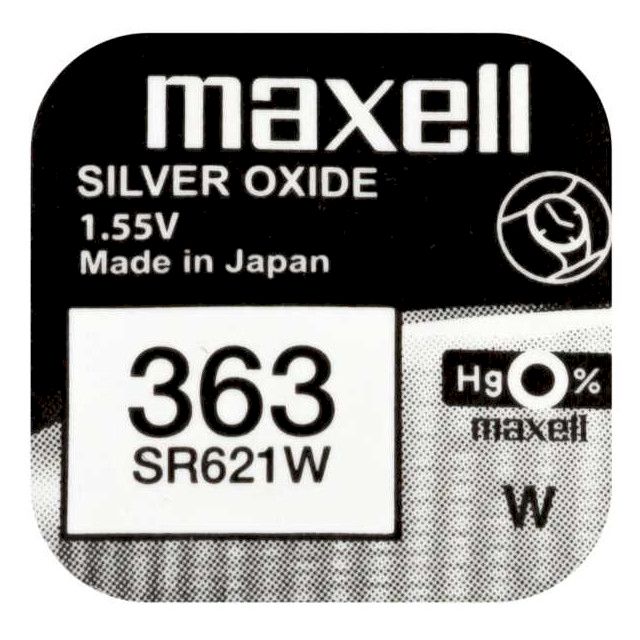 PILE SR621W 363 OXYDE ARGENT SR60 1.55V 18mAh MAXELL