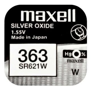 PILE SR621W 363 OXYDE ARGENT SR60 1.55V 18mAh MAXELL