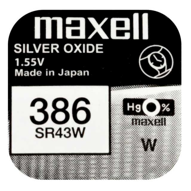 PILE SR43W OXYDE ARGENT 386 1.55V 125mAh MAXELL