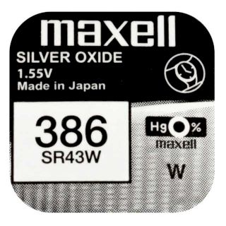 PILE SR43W OXYDE ARGENT 386 1.55V 125mAh MAXELL